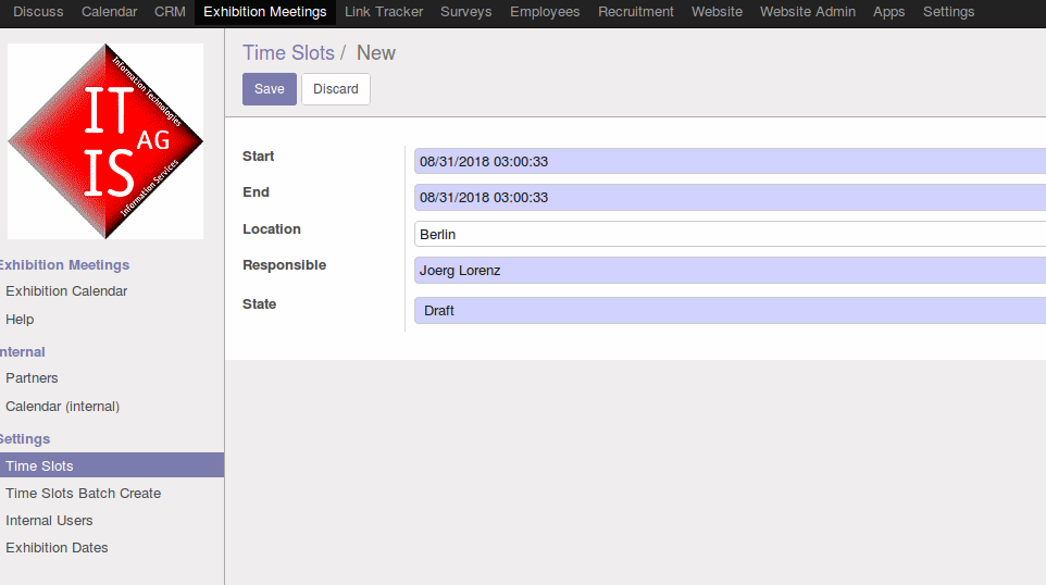 Odoo image and text block