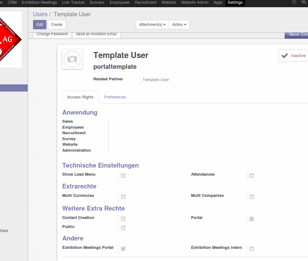 Odoo image and text block