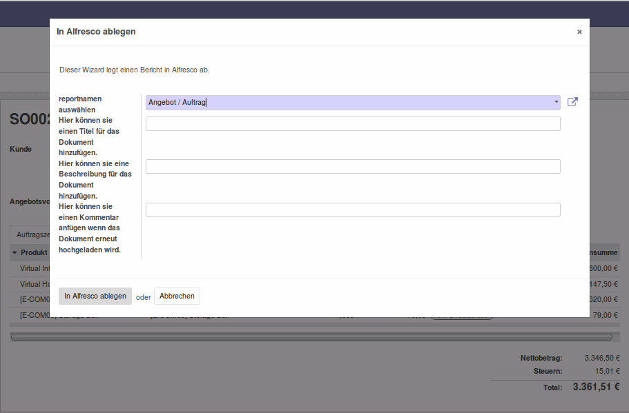 Odoo text and image block